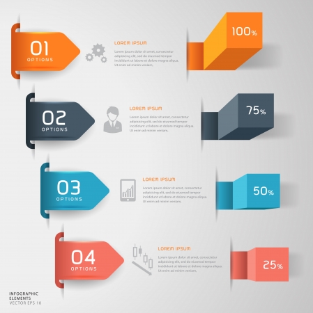 Modern business steps to success charts and graphs options banner  Vector illustration modern design template  can be used for number options, step up options, web design, infographics  のイラスト素材