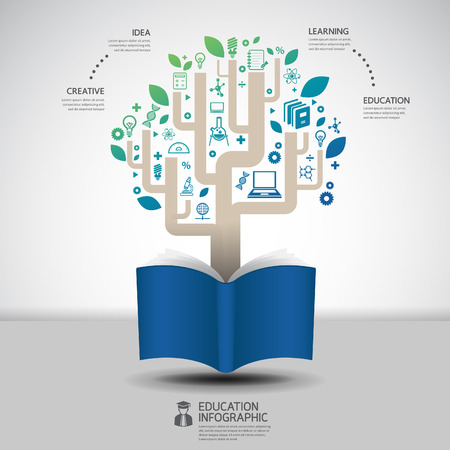 book diagram creative paper cut style infographic concept design template graphicのイラスト素材