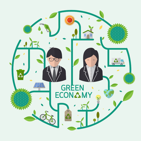 Vector Ecology business elementsのイラスト素材