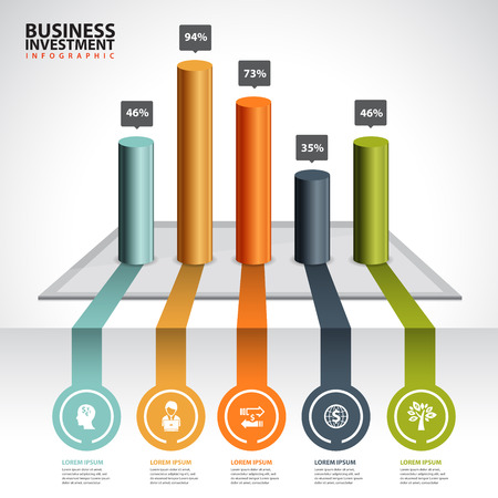 business chart and graph infographicのイラスト素材