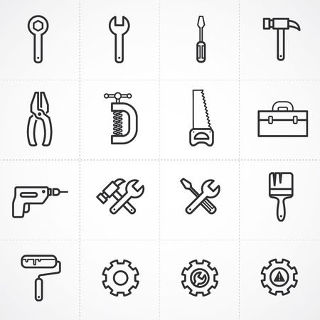 Vector tools icon setのイラスト素材