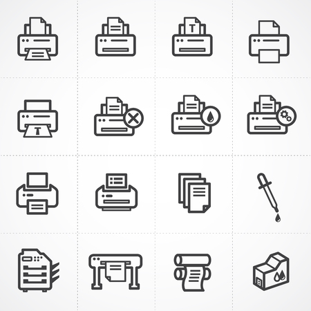 Vector print icon setのイラスト素材