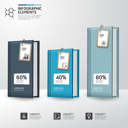 Books step Education And Graduation infographicsのイラスト素材