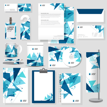 Technology corporate identity template Stationery design set in vector formatのイラスト素材