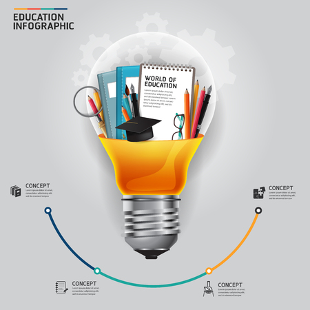 infographic innovation idea on light bulb concept vector illustrationのイラスト素材