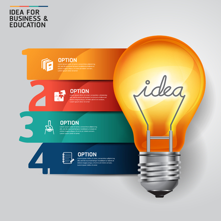 Concept idea light bulb infographics design template.