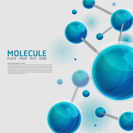 Abstract molecules design. Vector Medical scientific Atoms and biology cell.のイラスト素材