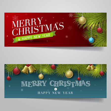 Vector Merry Christmas, banner designのイラスト素材
