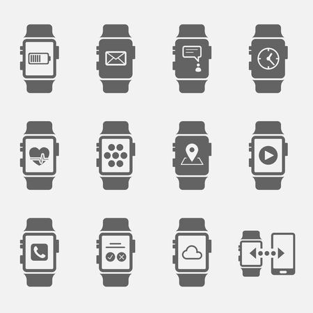 icon set of smart watchesのイラスト素材