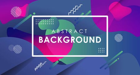 Liquid color background design with banner size cells. Fluid gradient shapes composition. Blue Futuristic design posters.のイラスト素材