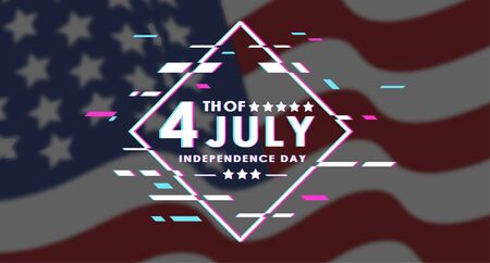 Vector independence day background .4th of July - Independence day of America. Holiday background. flag blur effect american waving flag on black, vector.のイラスト素材