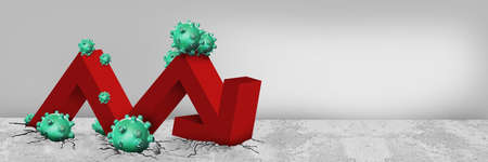 Second Wave 3D Rendering of a Corona virus in green color. covid-19 and two waves. Second wave if contagious contagion and infectious infection.の写真素材