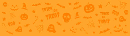 Halloween vector seamless pattern,seamless pattern of pumpkins on a orange background, wallpaperのイラスト素材