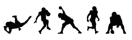 American Football player sports silhouette ,american football player sport action silhouette vector.の写真素材