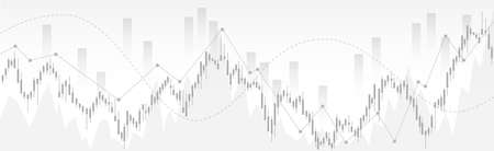 Abstract on gradient grey background with Financial data trend line chart,abstract financial chart with uptrend line.のイラスト素材