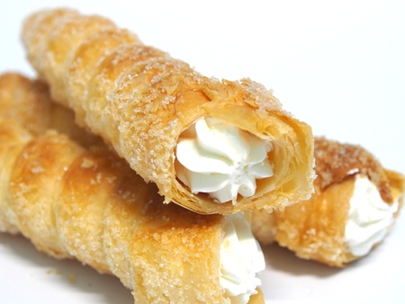 spiral bread white cream    の写真素材