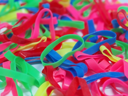 colorful rubber bandの写真素材
