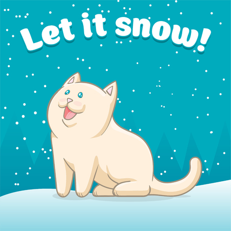 Let it snow on blue background.のイラスト素材