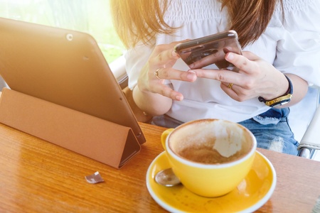 Women using mobile