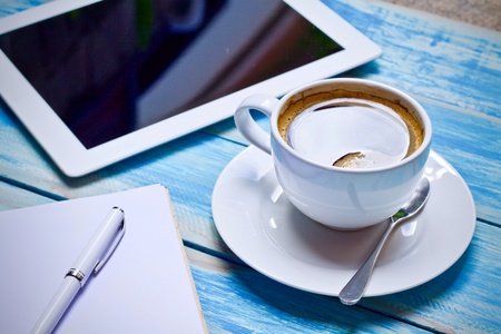 Coffee cup hot time workの素材