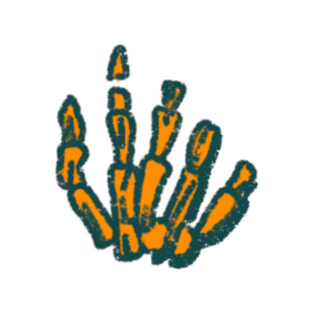 Hand-drawn doodle of a human hand. Vector illustration.の写真素材