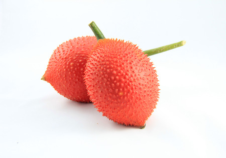 The Momordica is a red fruit  の写真素材