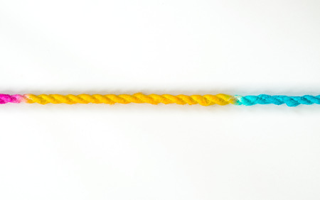 Colour Rope Isolated on white Background - Close upの写真素材