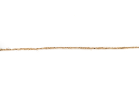 straight brown rope isolated on white background