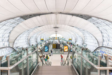 Bangkok, Thailand - May 26, 2018 : Passenger walking in departure gate of Suvarnabhumi Airportのeditorial素材