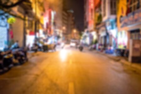 blurred of street in city at night