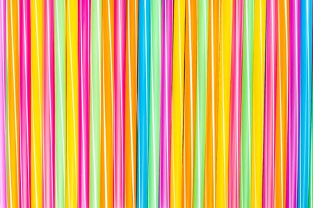 texture of colorful drinking straws for backgroundの写真素材