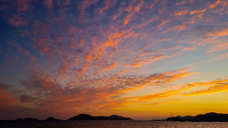 Sunset at Ao Dong Tan, Sattahip, Chon buri, Thailandの写真素材