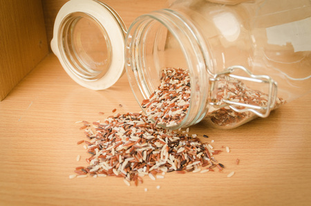 brown rice.の写真素材