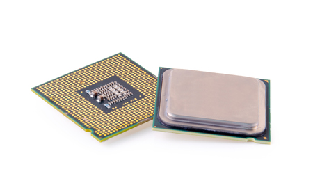 Computer processor isolated on white background.の写真素材