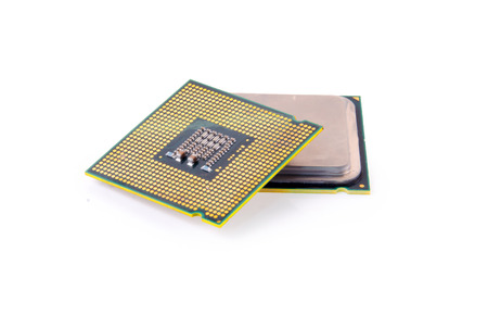 Computer processor isolated on white background.の写真素材