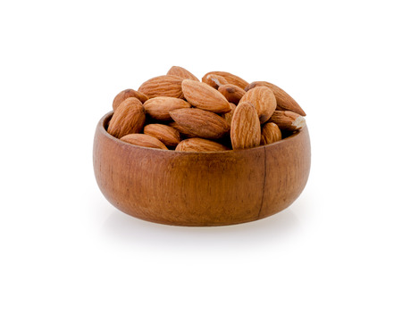 Almonds on White background.の写真素材