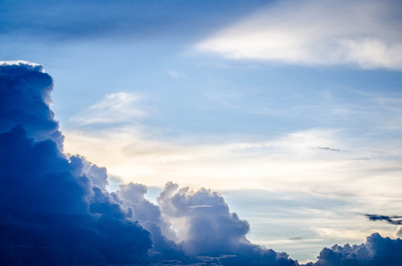 nature background. white clouds and blue sky.の写真素材