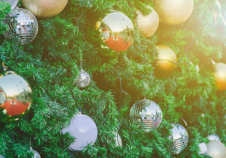 Mirror ball on season greetings and Happy new year.の写真素材