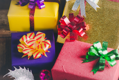 Gift Box New Year's Day Celebration, Happy Everybody.の写真素材