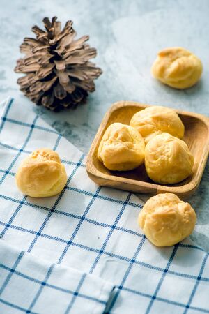 Delicious Choux cream in the morning.
