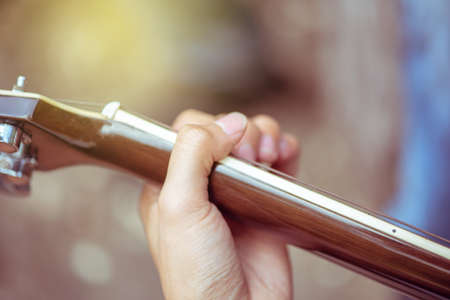 A man playing with the guitarの写真素材