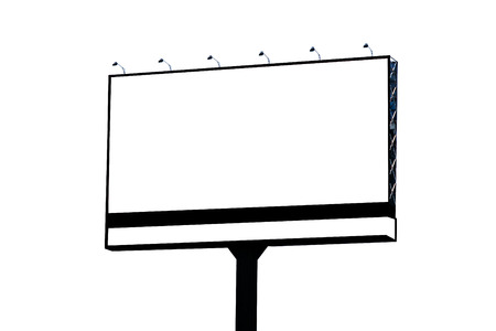 Blank billboard for advertisement isolated on whiteの写真素材
