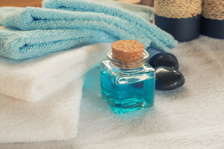 Gel bath,oil bottle,shampoo,spa conceptの写真素材