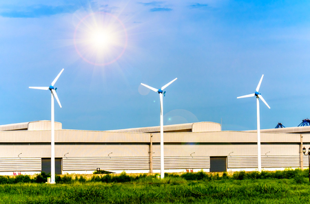 Wind Turbine Power Generation Of the factoryの写真素材