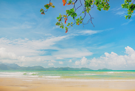 Tropical beach seascape beautiful on nature at Trad,Thailandの写真素材