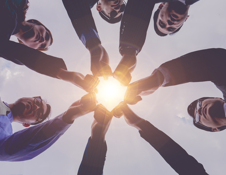 Group of Diverse business people teamwork concept under the sunの写真素材