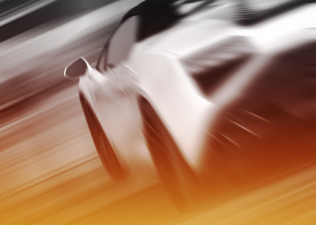 Blurred of image car drifting on motion blur track.の写真素材
