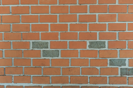brick wall, texture of red stone blocks closeupの写真素材