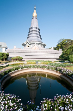 Pagoda on the top of mountain at Intanon national park, Thailandのeditorial素材