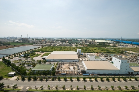 Top view of petrochemical industrial estate in Thailandの写真素材